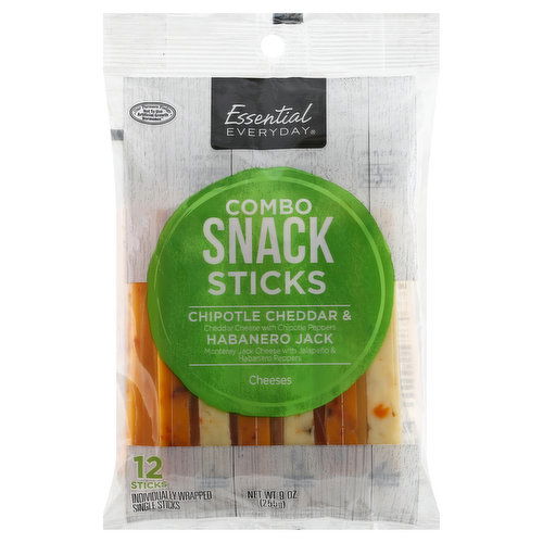 Essential Everyday Combo Snack Sticks, Chipotle Cheddar & Habanero Jack