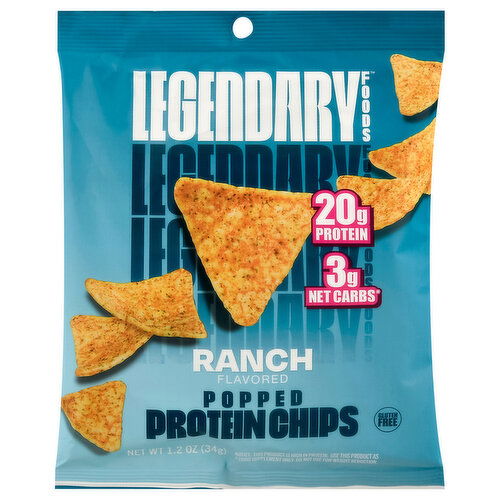 Legendary Foods Protein Chips, Ranch Flavored, Popped
