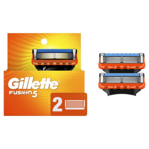 Gillette Fusion5 Razor Refills for Men, 2 Razor Blade Refills