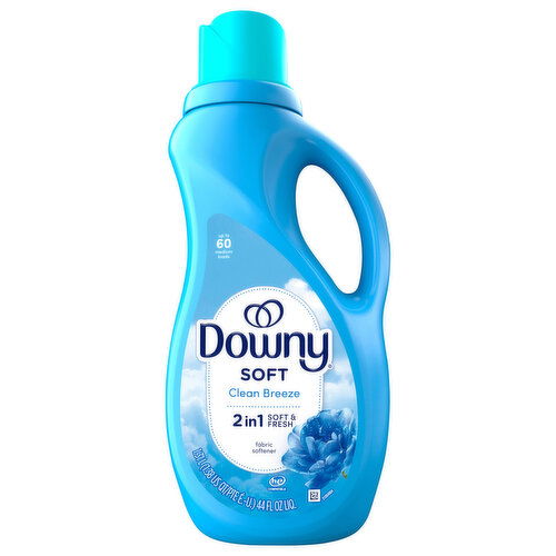 Downy Fabric Softener, 2 in 1, Clean Breeze, Soft