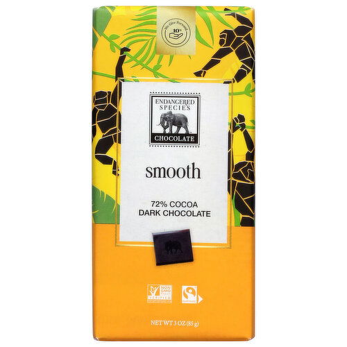 Endangered Species 72% Cocoa Smooth Dark Chocolate