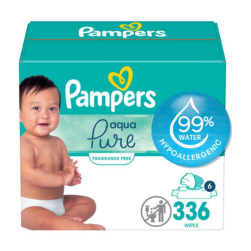 Pampers AquaPure Aqua Pure Sensitive Baby Wipes 6X Pop-Top 336 Count