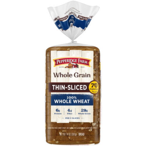 Pepperidge Farm® Whole Grain Thin-Sliced 100% Whole Wheat Bread