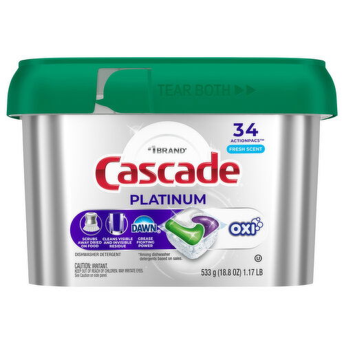 Cascade Platinum ActionPacs Fresh Scent Dishwasher Detergent