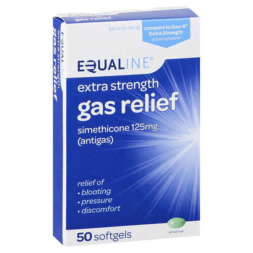 Equaline Gas Relief, Extra Strength, 125 mg, Softgels