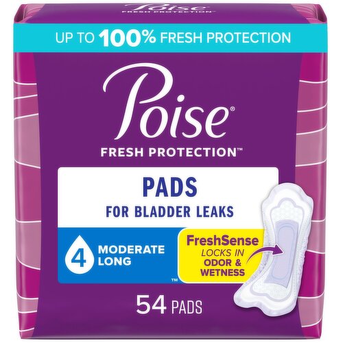 Poise Pads, Moderate, Long