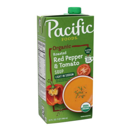 Pacific Foods Light in Sodium Organic Roasted Red Pepper and Tomato Soup