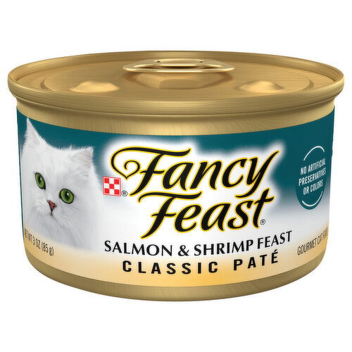 Fancy Feast Cat Food, Gourmet, Salmon & Shrimp Feast, Classic Pate