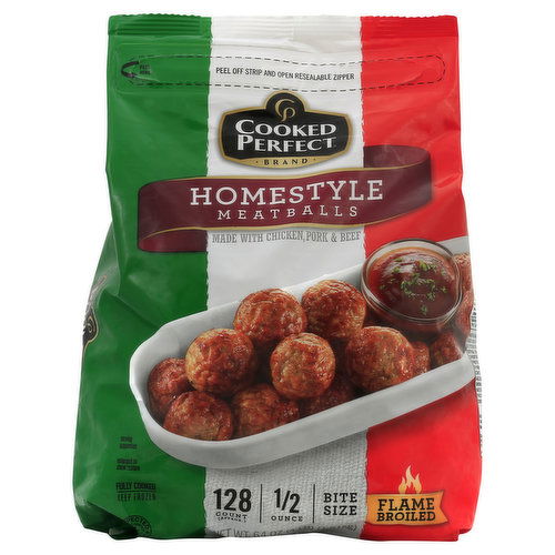 Cooked Perfect Meatballs, Homestyle, Bite Size