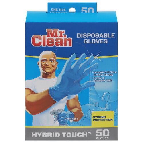 Mr. Clean Hybrid Touch Gloves, Disposable, One Size Fits Most