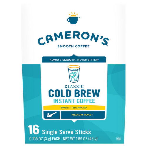 Cameron's Instant Coffee, Medium Roast, Cold Brew, Classic