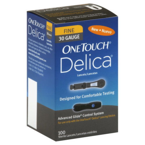 OneTouch Delica Lancets, Sterile, Fine, 30 Gauge