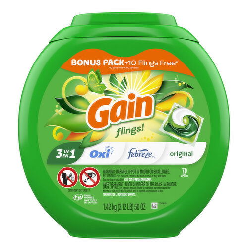 Gain Flings, 70 Count, Original Scent