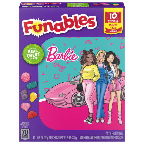 Funables Fruit Flavored Snacks, Barbie