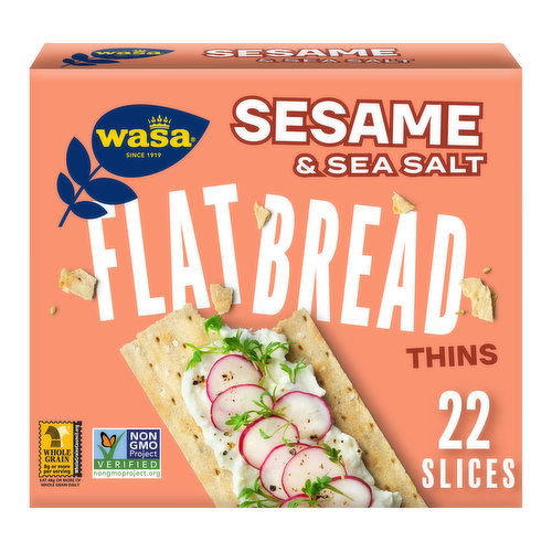 Wasa Sesame & Sea Salt Swedish Style Flatbread Thin Crackers