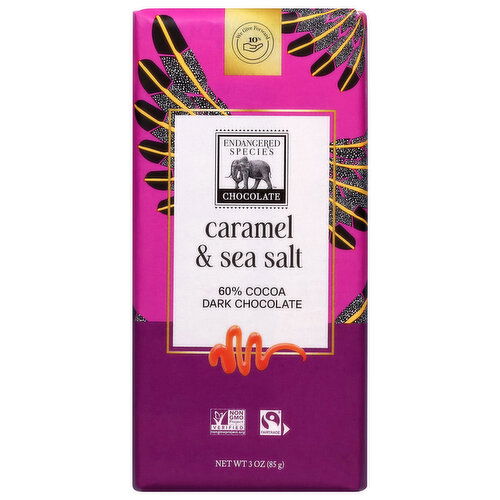 Endangered Species 60% Cocoa Caramel & Sea Salt Dark Chocolate