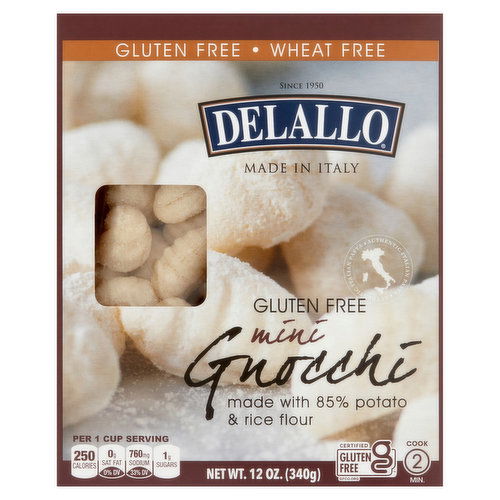 DeLallo Gnocchi, Gluten Free, Mini