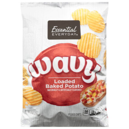 Essential Everyday Potato Chips, Loaded Baked Potato, Wavy