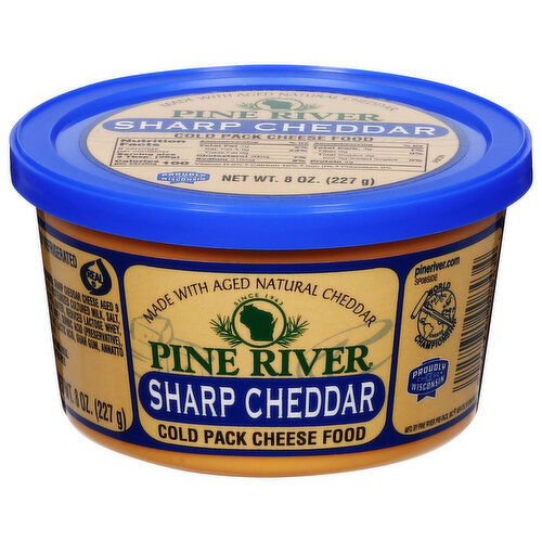 Pine River Cheese Food, Cold Pack, Sharp Cheddar