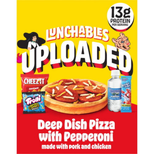 Lunchables Pepperoni Deep Dish Pizza Meal Kit with Water, Cheez-It, Trolli Gummies, & Kool Aid Tropical Punch Single