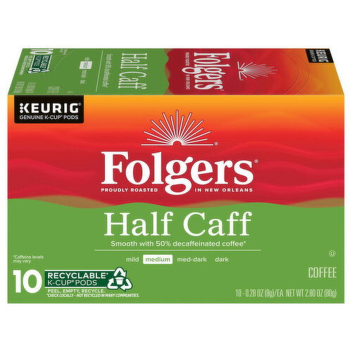 Folgers Half Caff K-Cup Pods Medium Coffee