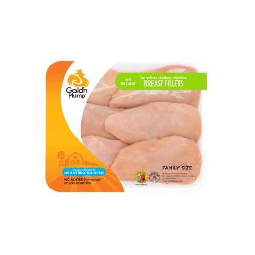 Gold'n Plump Boneless Skinless Chicken Breast, Family Pack