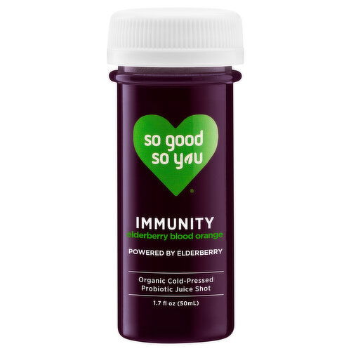 So Good So You Probiotic Juice Shot, Immunity, Elderberry Blood Orange