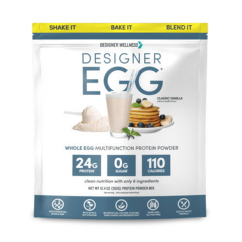 Totally Egg Egg White + Yolk Protein Powder, Classic Vanilla Flavor