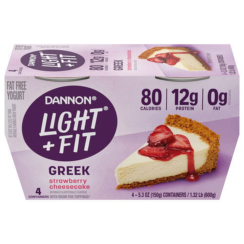 Dannon Light + Fit Fat Free Greek Strawberry Cheesecake Yogurt