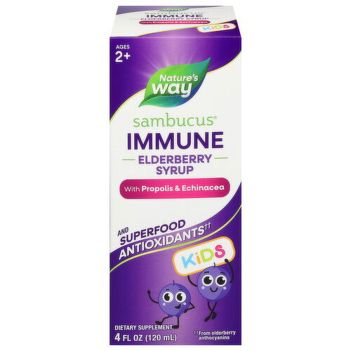 Nature's Way Kids Sambucus Immune Elderberry Syrup with Propolis & Echinacea