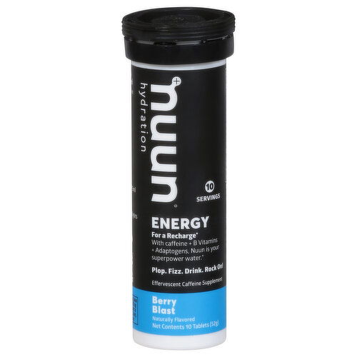 Nuun Hydration Energy, Berry Blast, Tablets