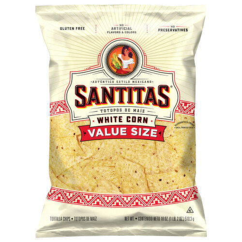 Santitas White Corn Value Size Tortilla Chips