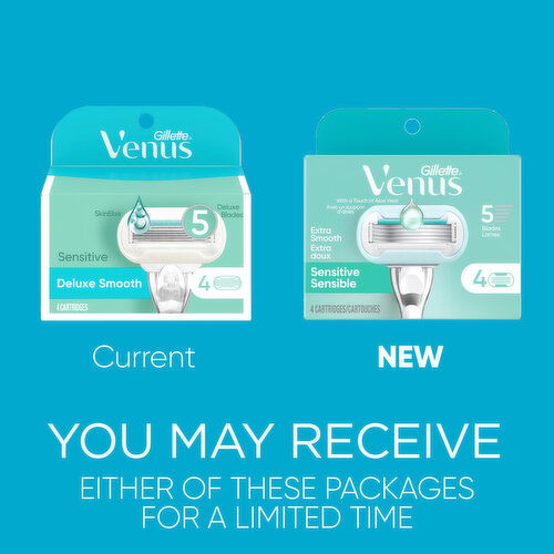 Venus Deluxe Smooth Sensitive Women's Razor Blade Refills