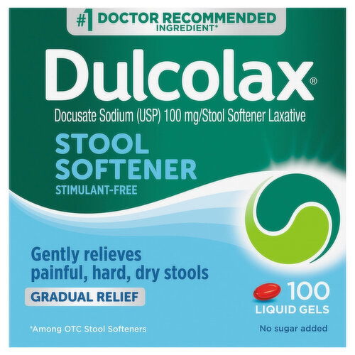 Dulcolax Stool Softener, 100 mg, Liquid Gels