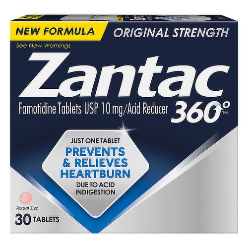 Zantac 360 360 Degrees Acid Reducer, Original Strength, 10 mg, Tablets