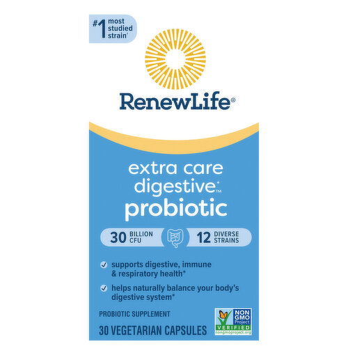 Renew Life Probiotic, Extra Care Digestive, Vegetarian Capsules