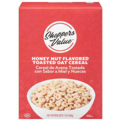 Shoppers Value Cereal, Honey Nut Flavored, Toasted Oat