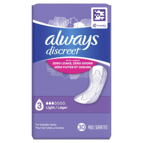 Always Discreet Discreet Light Absorbency, Regular Length