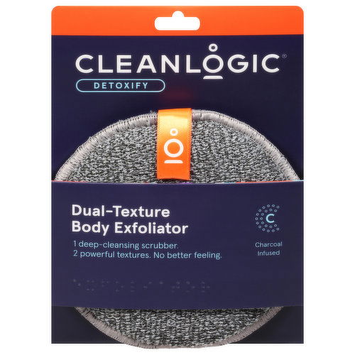 Cleanlogic Body Scrubber, Dual-Texture, Detoxify