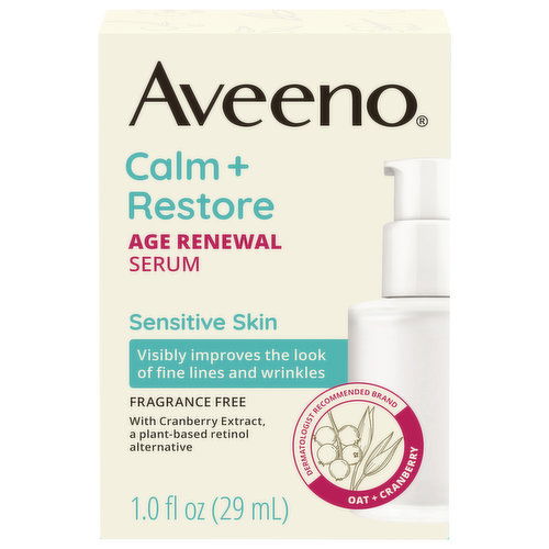 Aveeno Serum, Age Renewal, Calm + Restore, Sensitive Skin