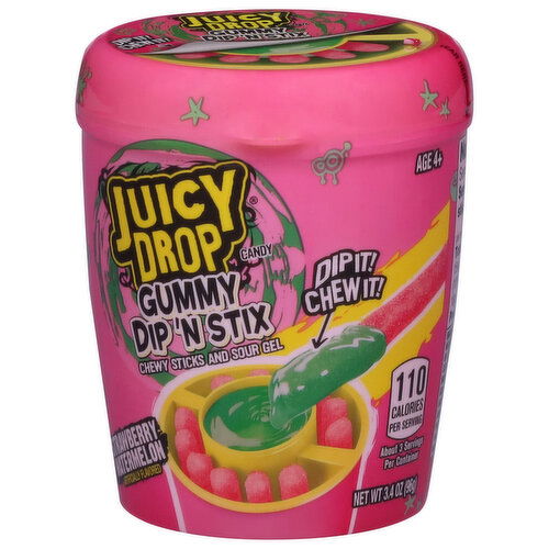 Juicy Drop Gummy Dip 'N Stix Strawberry Watermelon Candy