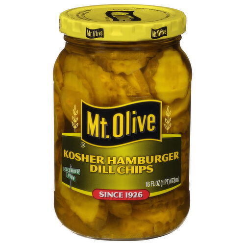 Mt Olive Pickles, Kosher Hamburger Dill Chips