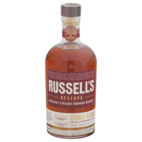 Russells Reserve Whiskey, Bourbon, Kentucky Straight, Single Barrel