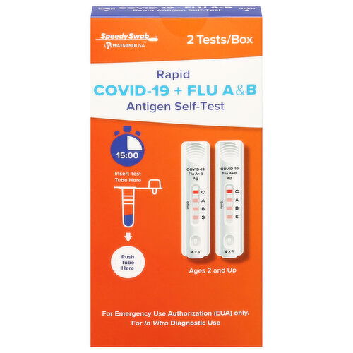 Speedy Swab Antigen Self-Test, COVID-19 + Flu A&B, Rapid