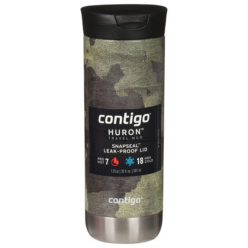 Contigo Travel Mug, Snapseal, Huron Couture, Textured Camo, 20 Ounces