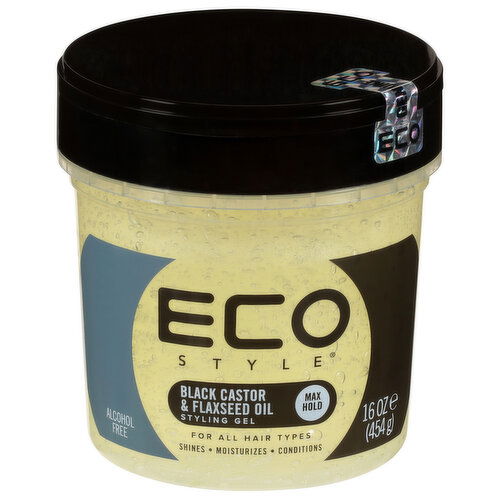Eco Style Max Hold Black Castor & Flaxseed Oil Styling Gel