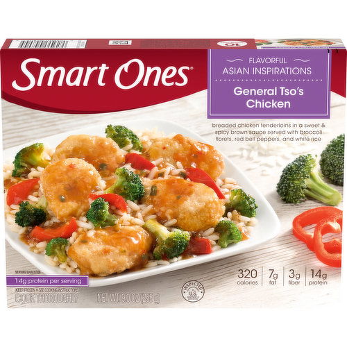 Smart Ones General Tso's Chicken with Sweet Spicy Brown Sauce, Broccoli Florets, Red Peppers & White Rice Frozen Meal