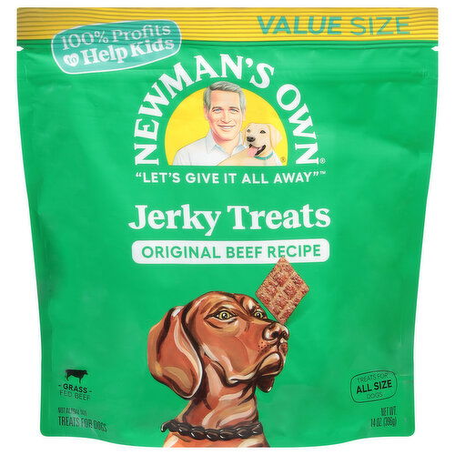 Newman's Own Jerky Treats for All Size Dogs, Original Beef Recipe, Value Size