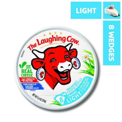 The Laughing Cow Cheese Wedges, Creamy Light, Spreadable