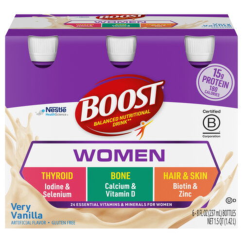 Boost Balanced Nutritional Drink, Very Vanilla, Women